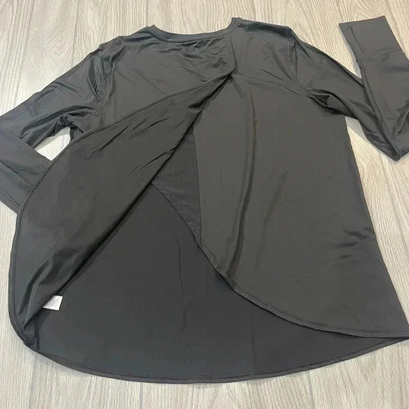 Athleta Dark Gray Athletic Running Long Sleeve Top Shirt Womens Size L - Picture 5 of 10